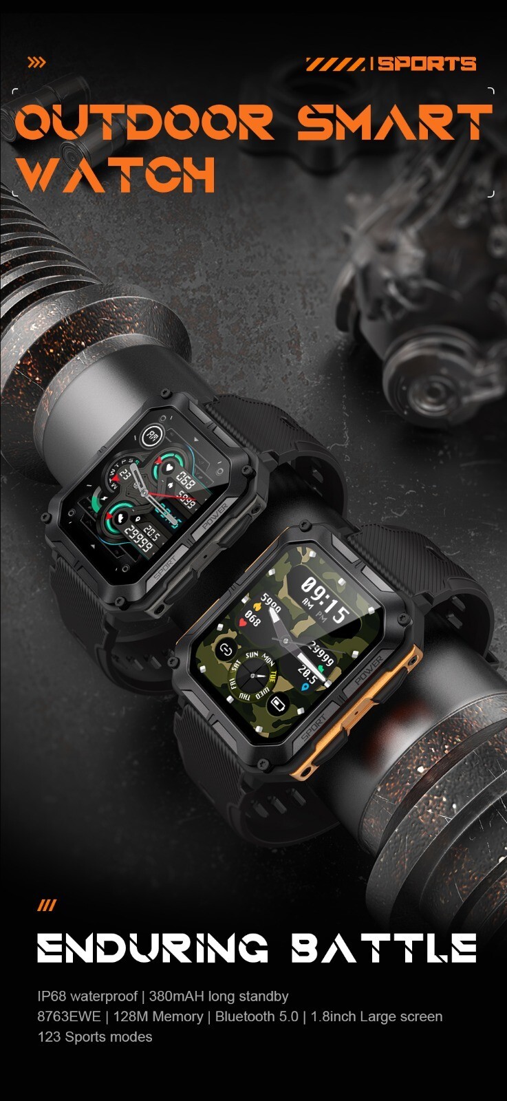 Military Smart Watch for Men, Answer/Make Calls
