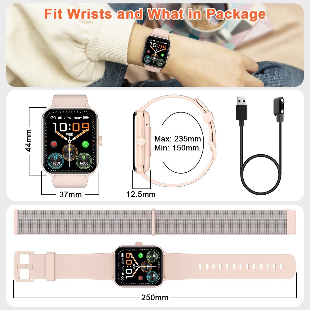 Ladys Smart Watch Women Fitness Tracker Blood Pressure Heart Rate Sport Watches