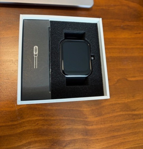 TOZO S2 40mm Black Case with Black Rubber Strap (Bluetooth)