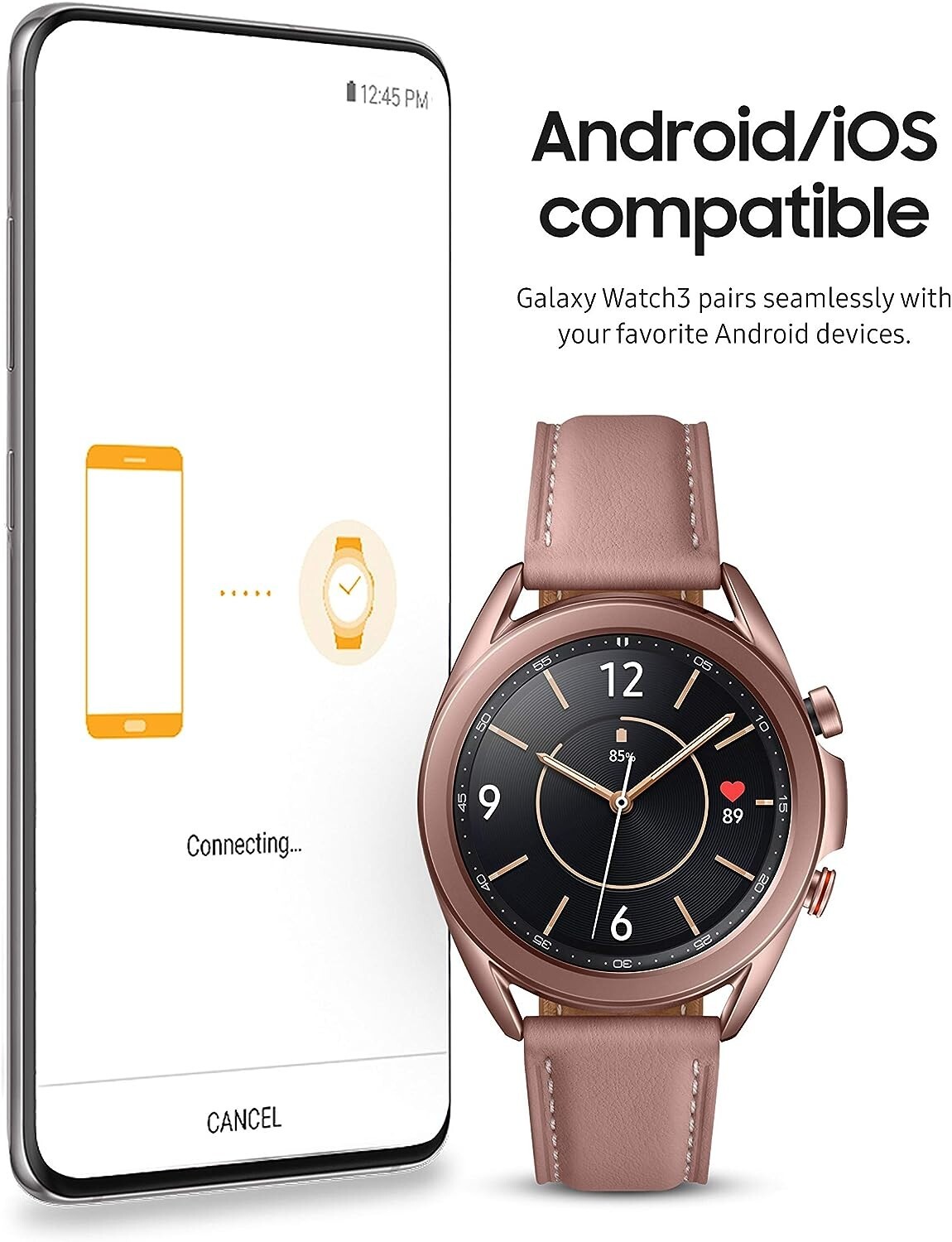 SAMSUNG Galaxy Watch 3 41mm Mystic Bronze LTE – SM-R855UZDAXAR