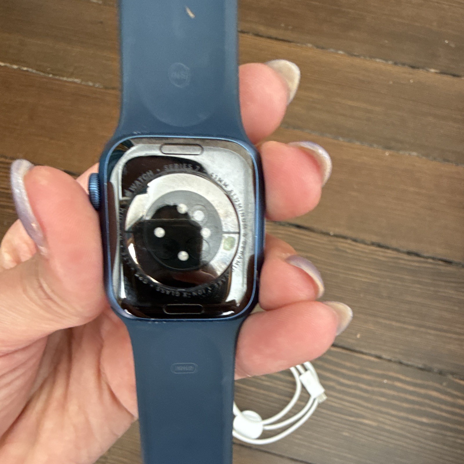 Apple Watch Series 7 41mm Blue Aluminum Case Blue Silicone Band 32GB Unlocked
