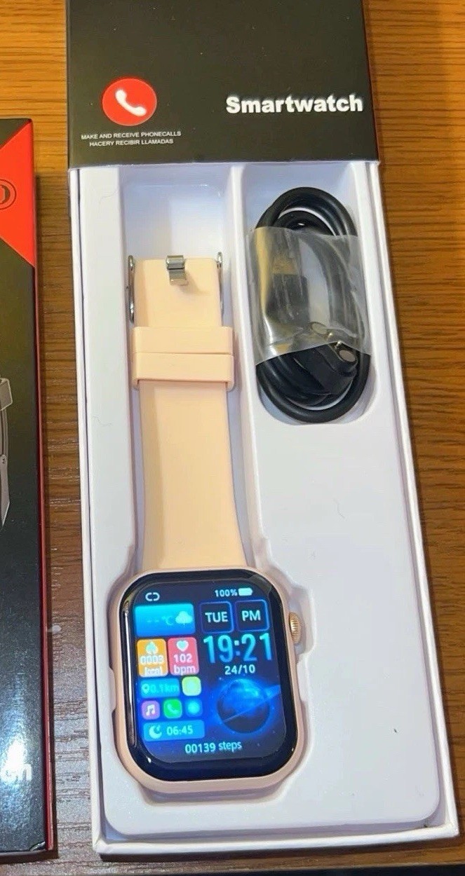 Pink Smartwatch For iPhone Or Android, With Extra Gold Colored Band-NWT