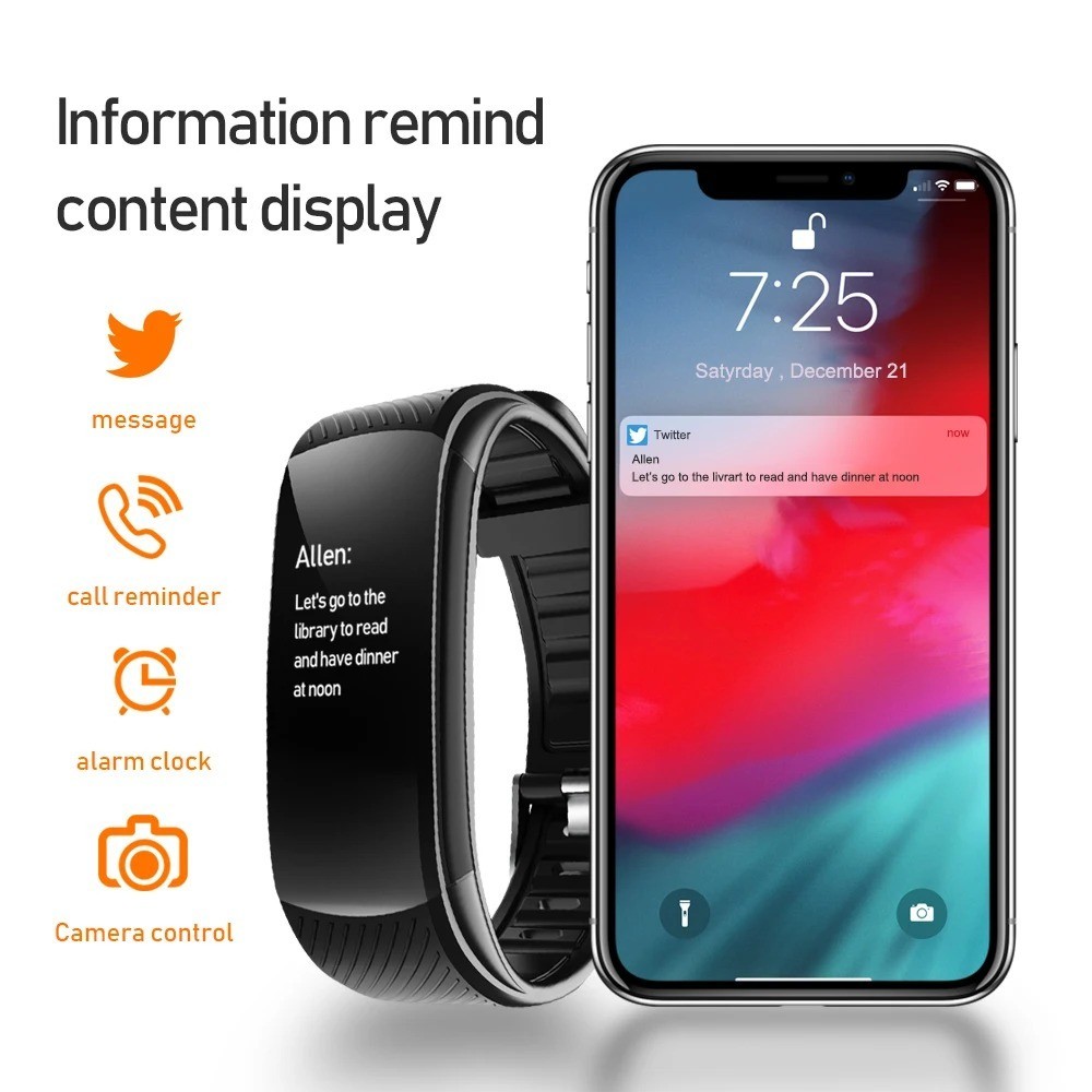 C5S mart Bracelet Heart Rate Blood Pressure Monitor Pedometer Sport Fitness IP67
