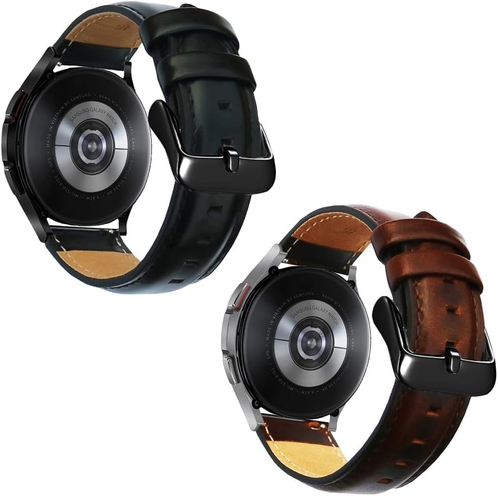Genuine Leather Strap Compatible with Samsung Galaxy Watch 3 45mm