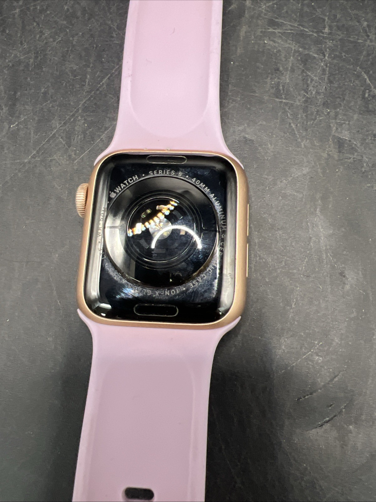 Apple Watch Series 5 40MM Rose Gold Aluminum With Purple Band FOR PARTS