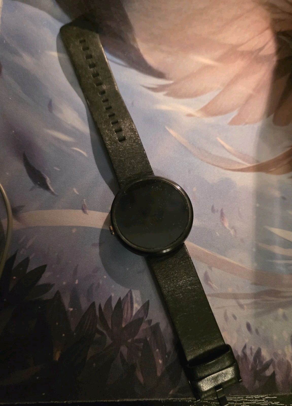 Motorola Moto 360 Smart Watch 1st Generation Black Leather Band Heart Rate