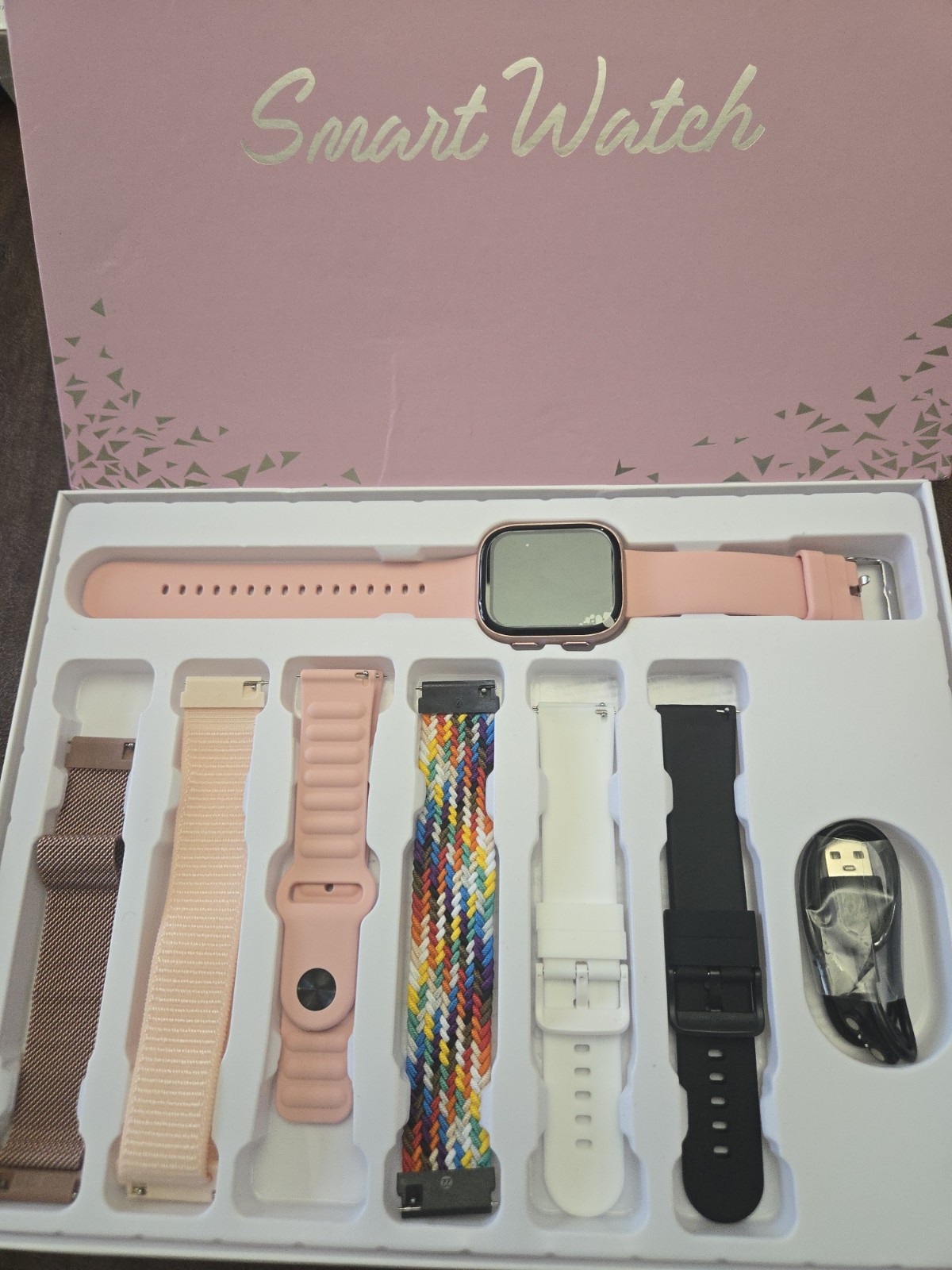 NEW Smart Watch for Women + 7 Bands Gift Set – Compatible Apple and Android OPEN