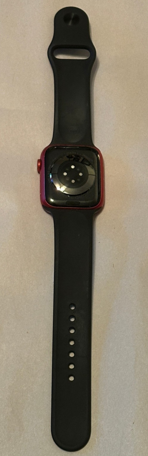 Apple Watch Series 6 44MM Aluminum Product Red w/ Black Band AS-IS, Parts/Repair