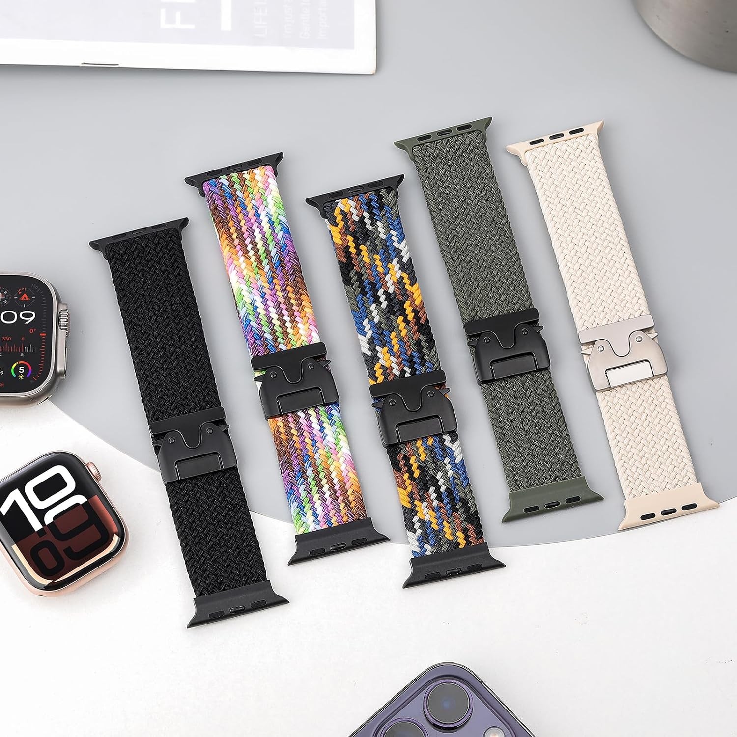 Braided Solo Loop Strap Compatible with Apple Watch Ultra 49mm 44mm