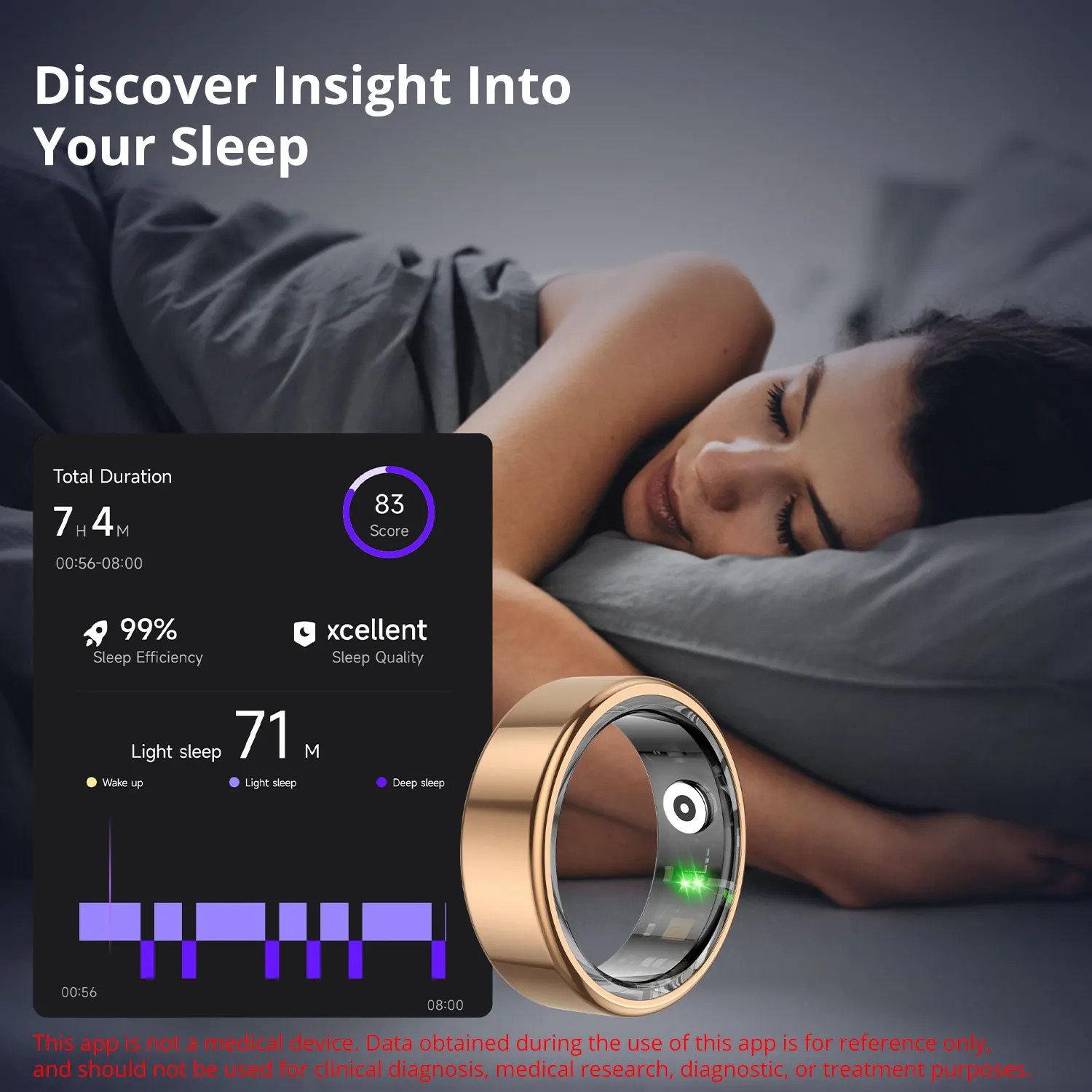 Smart Ring R02 with Charging Case – 39 Days Battery, Health Monitor, Waterproof