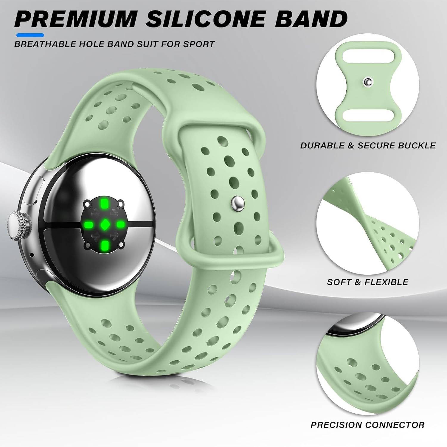 Breathable Soft Silicone Wristband for Google Pixel Watch 41mm 45mm – HAYONLIY