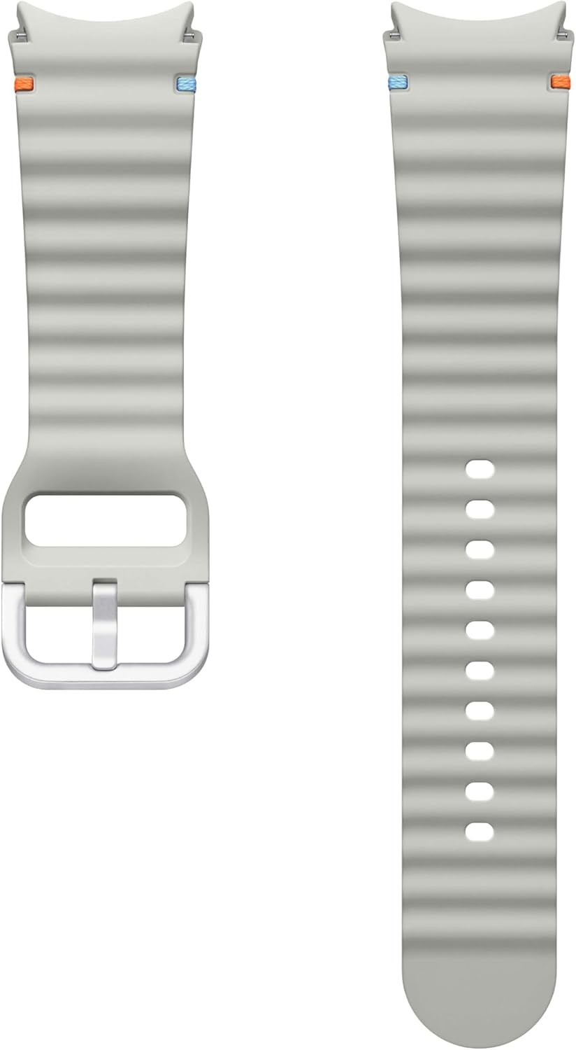 Rubber Strap Compatible with Samsung Galaxy Watch 7, Medium/Large, Silver