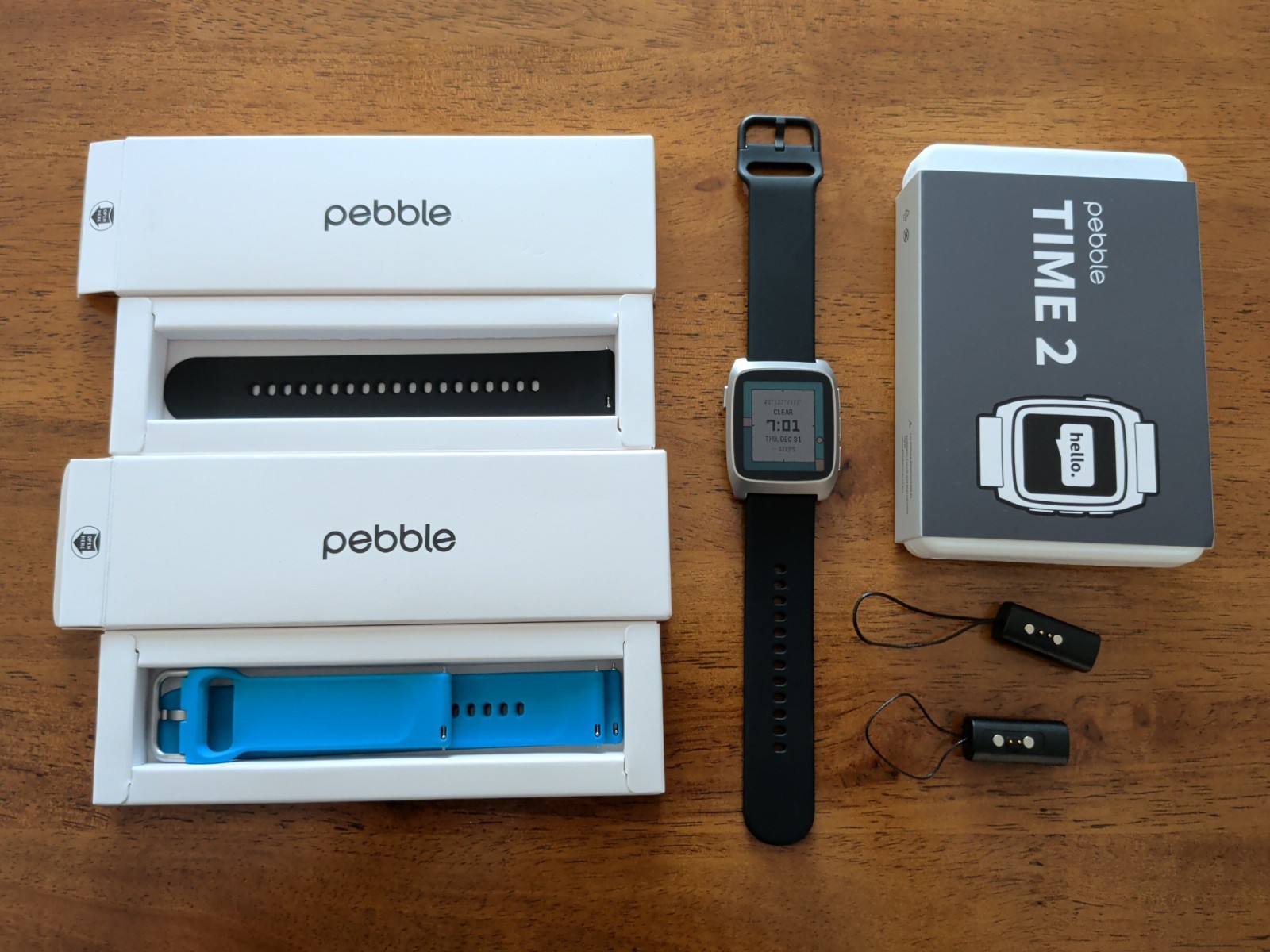 Pebble Time 2 Smart Watch – Silver/Grey – Open Box – w/ 2 Pebble Bands Chargers