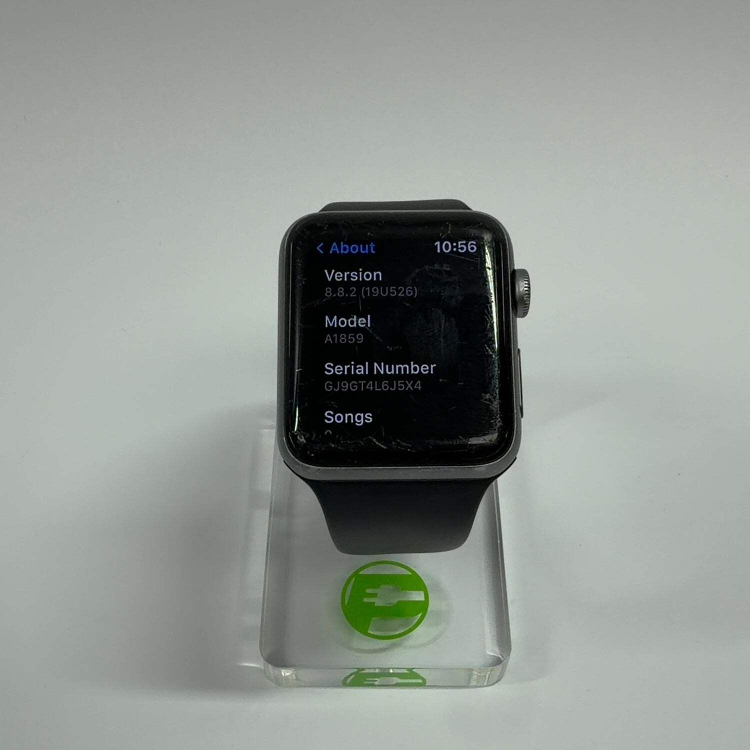 GPS Only Apple Watch Series 3 42MM Space Gray Aluminum Black Sport Band A1859