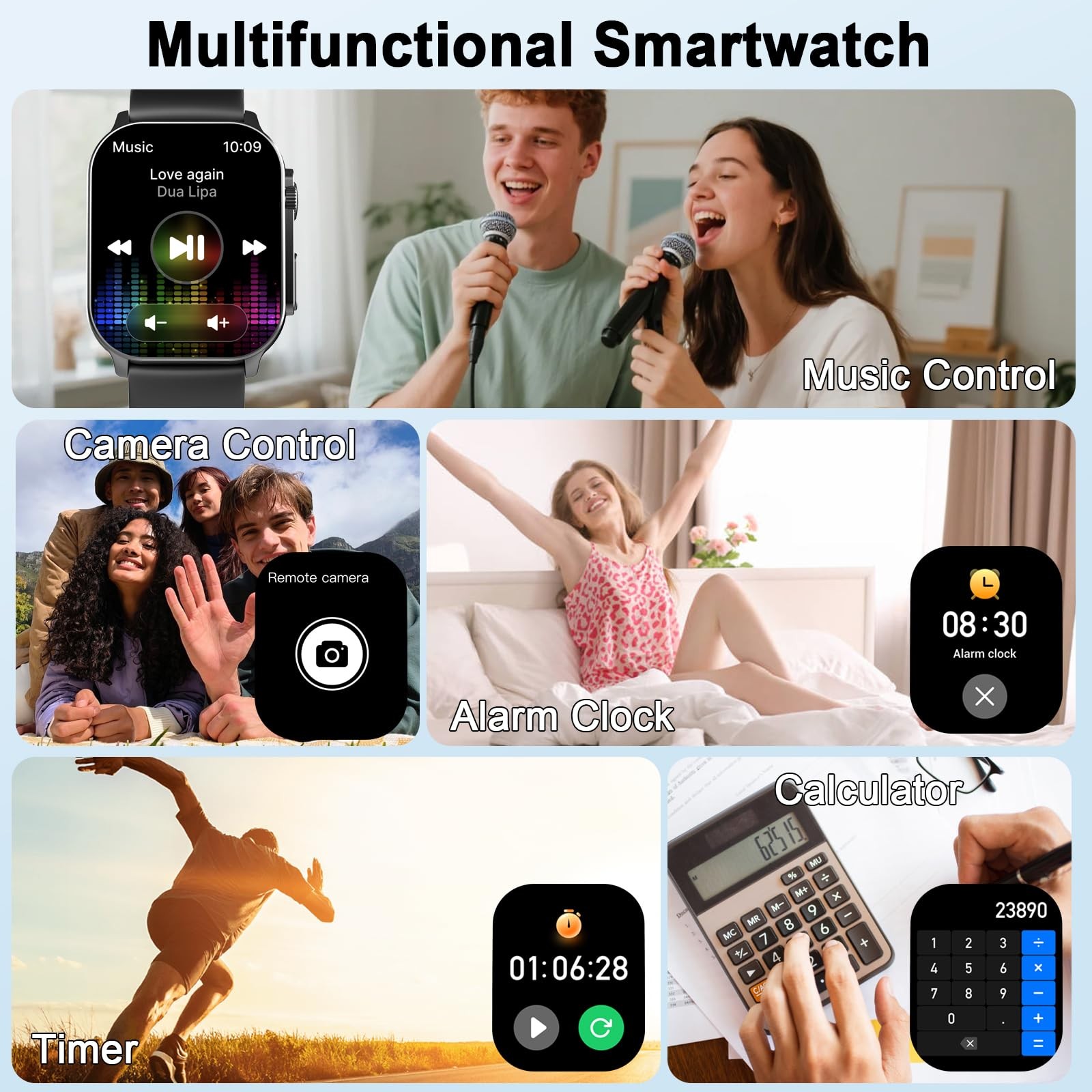 Smart Watch for Men, 2.01″ AMOLED Curved Display Fitness Tracker with Answer/…
