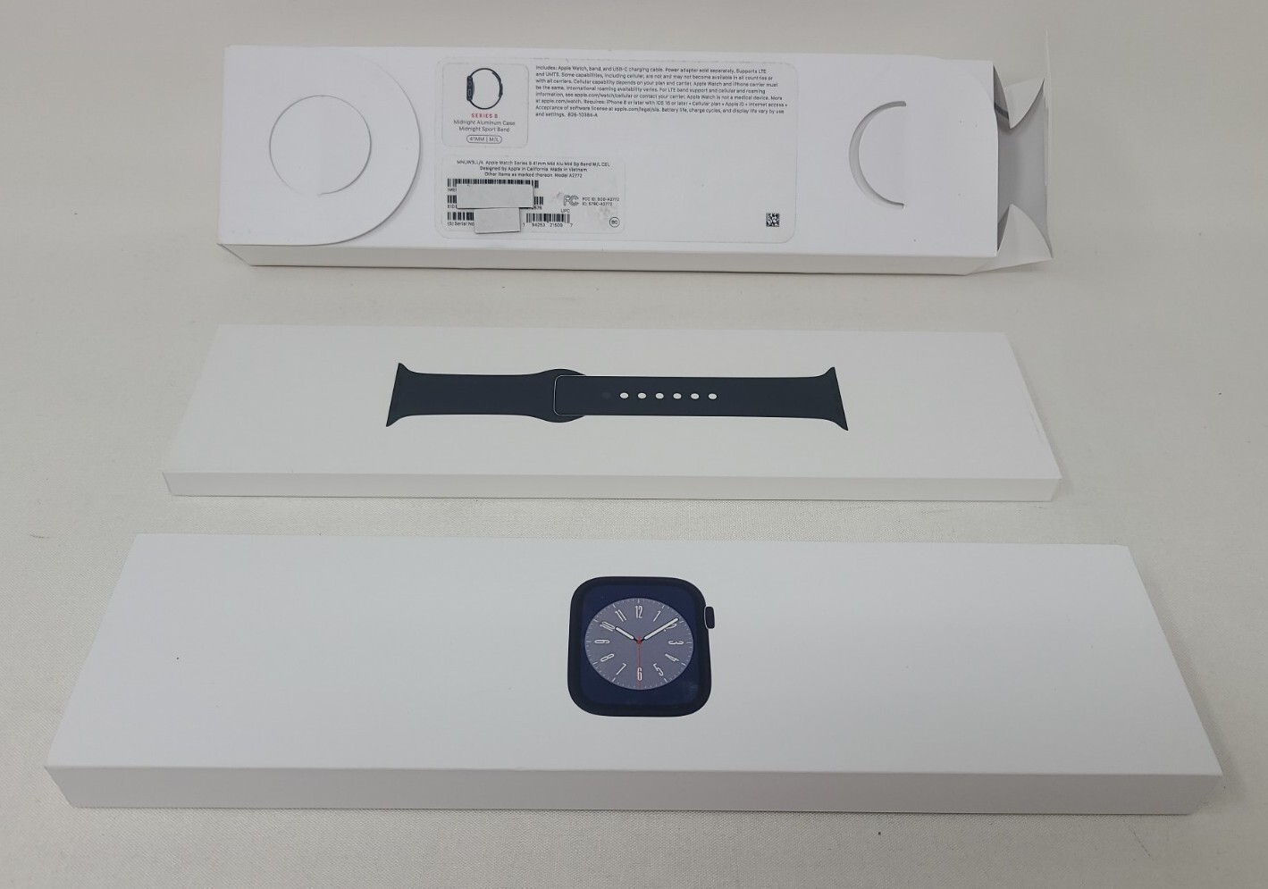 Apple Watch Series 8 Cellular 41mm M/L Midnight Aluminum Sport Band MNUW3LL/A