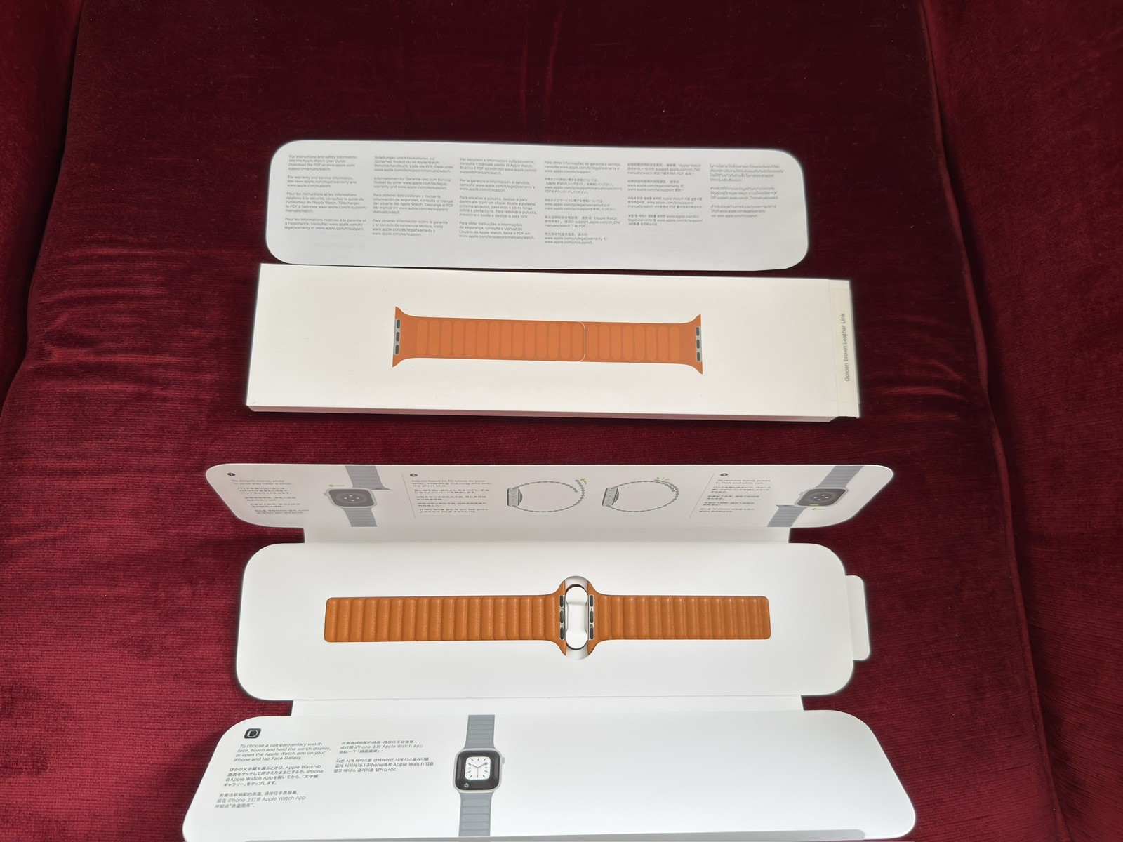 Genuine Apple Watch Golden Brown Leather Link 44-49mm (Natural Leather) S/M, M/L