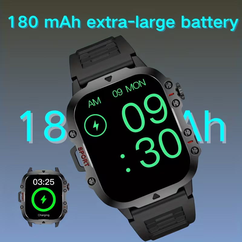 2026 NEW Military Smartwatch Bluetooth Call Fitness Tracker for Android iOS