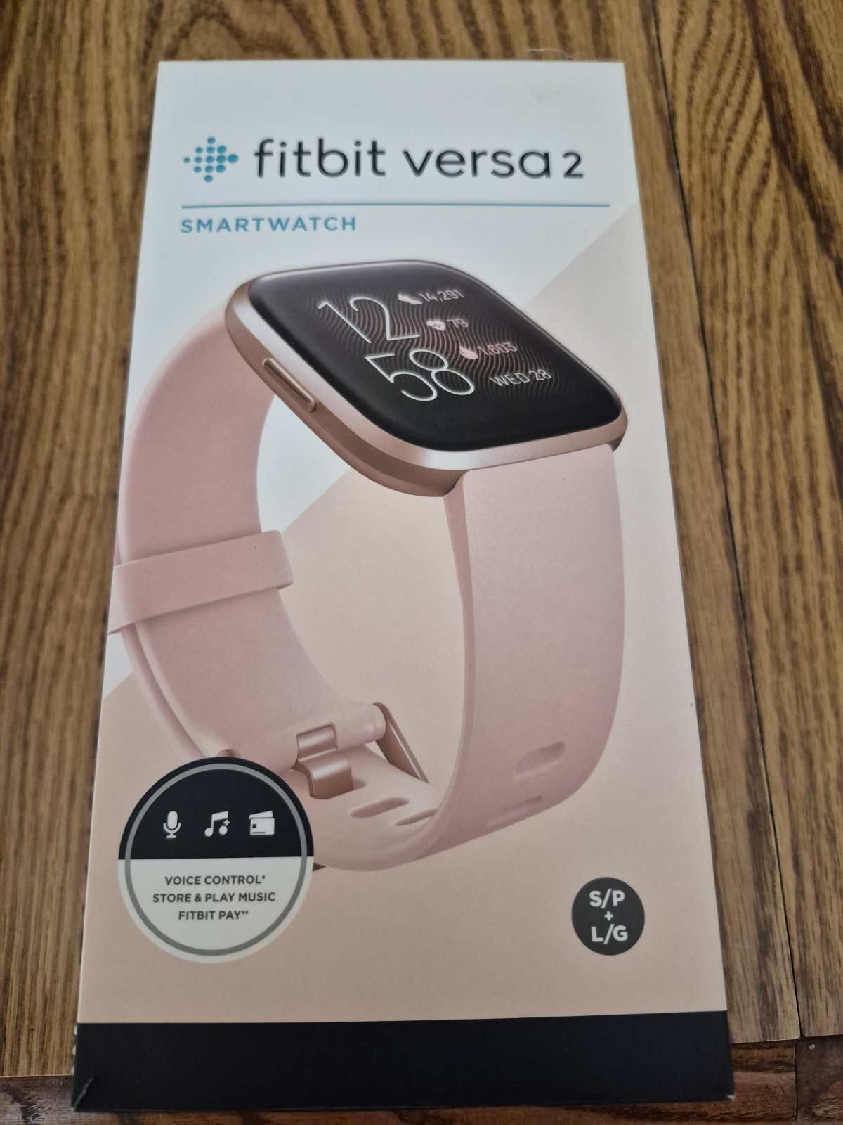 Fitbit Versa 2 40mm Smartwatch Pink Silicone Band Rose Gold With Accessories