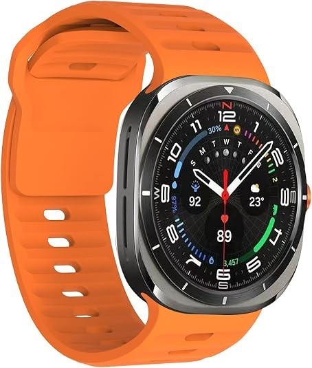 Black Soft Silicone Sport Band for Samsung Galaxy Watch 7 Ultra 47mm, Quick Rele