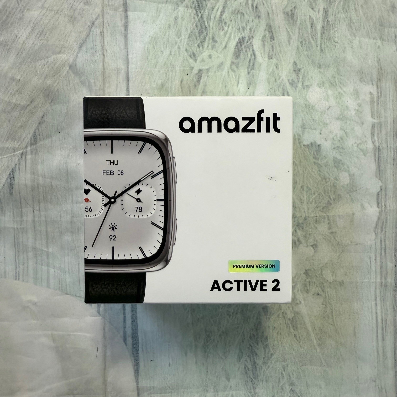 Amazfit Active 2 Square Smart Watch, Premium Version Black Leather A2440