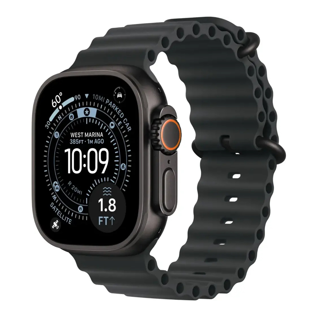 Apple Watch Ultra 3 49mm GPS Cellular Titanium Case w Black Ocean Band MF0J4LW/A