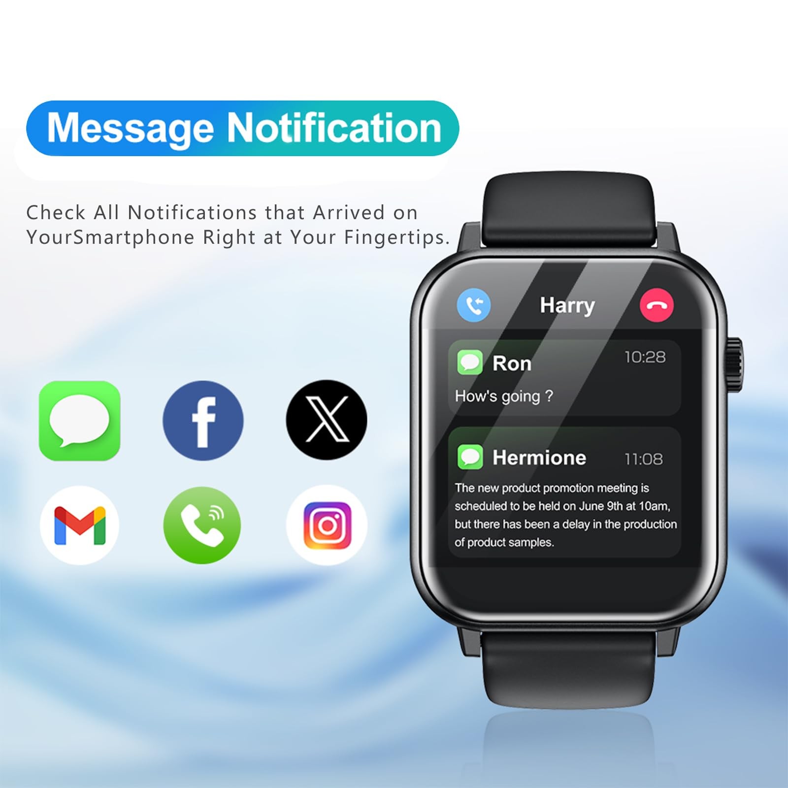 Reloj Inteligente Pulsera Impermeable Bluetooth Para Android y iOS iPhone 2026