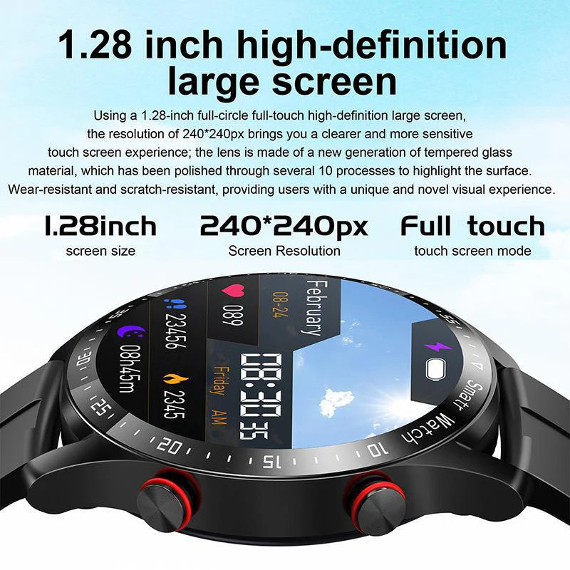 Business Bluetooth Smart Watch Health Monitoring ECG Heart Rate Blood Pressure