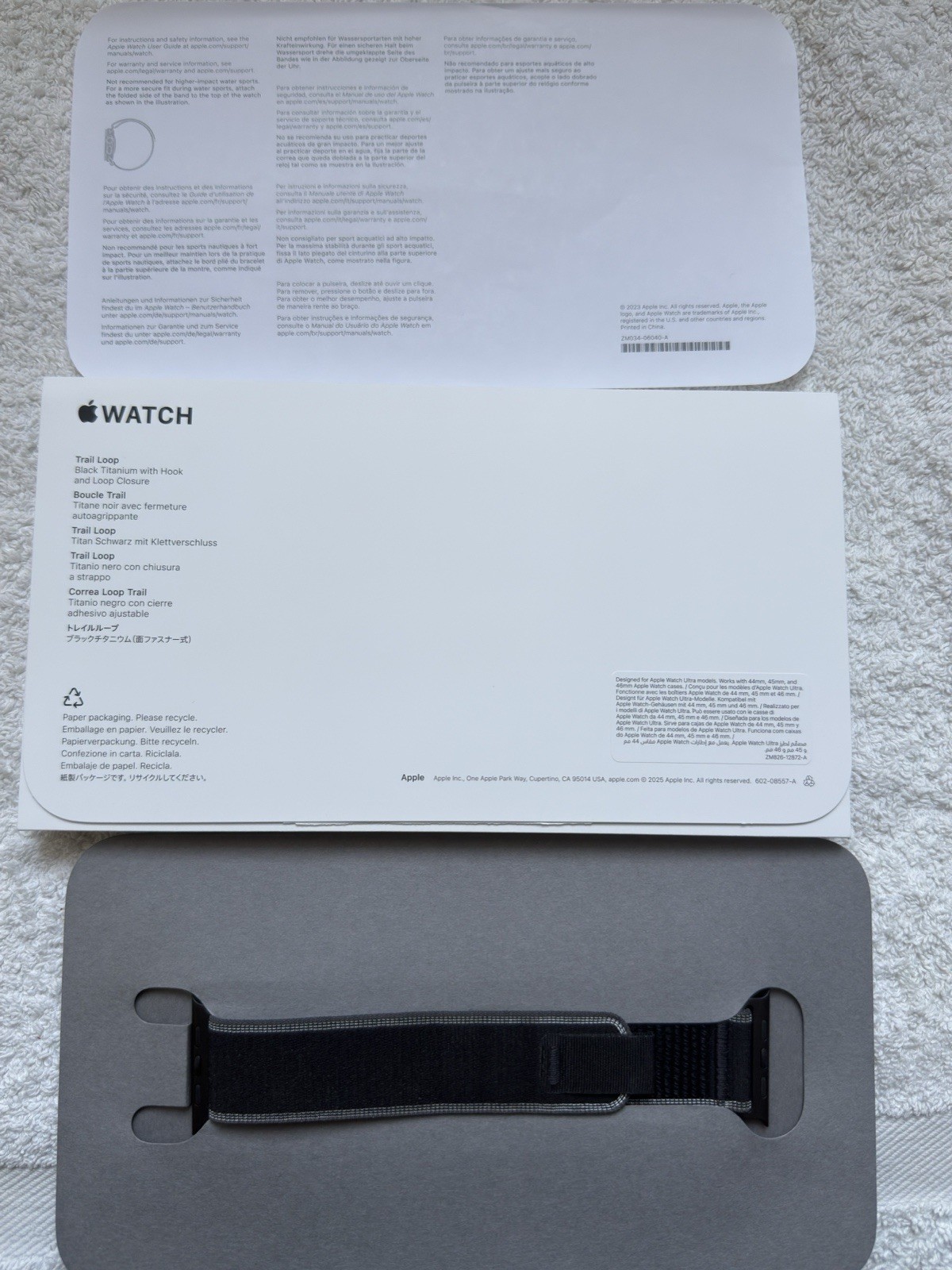 Genuine Apple 49mm Black/Charcoal Trail Loop – M/L – Black Titanium Finish