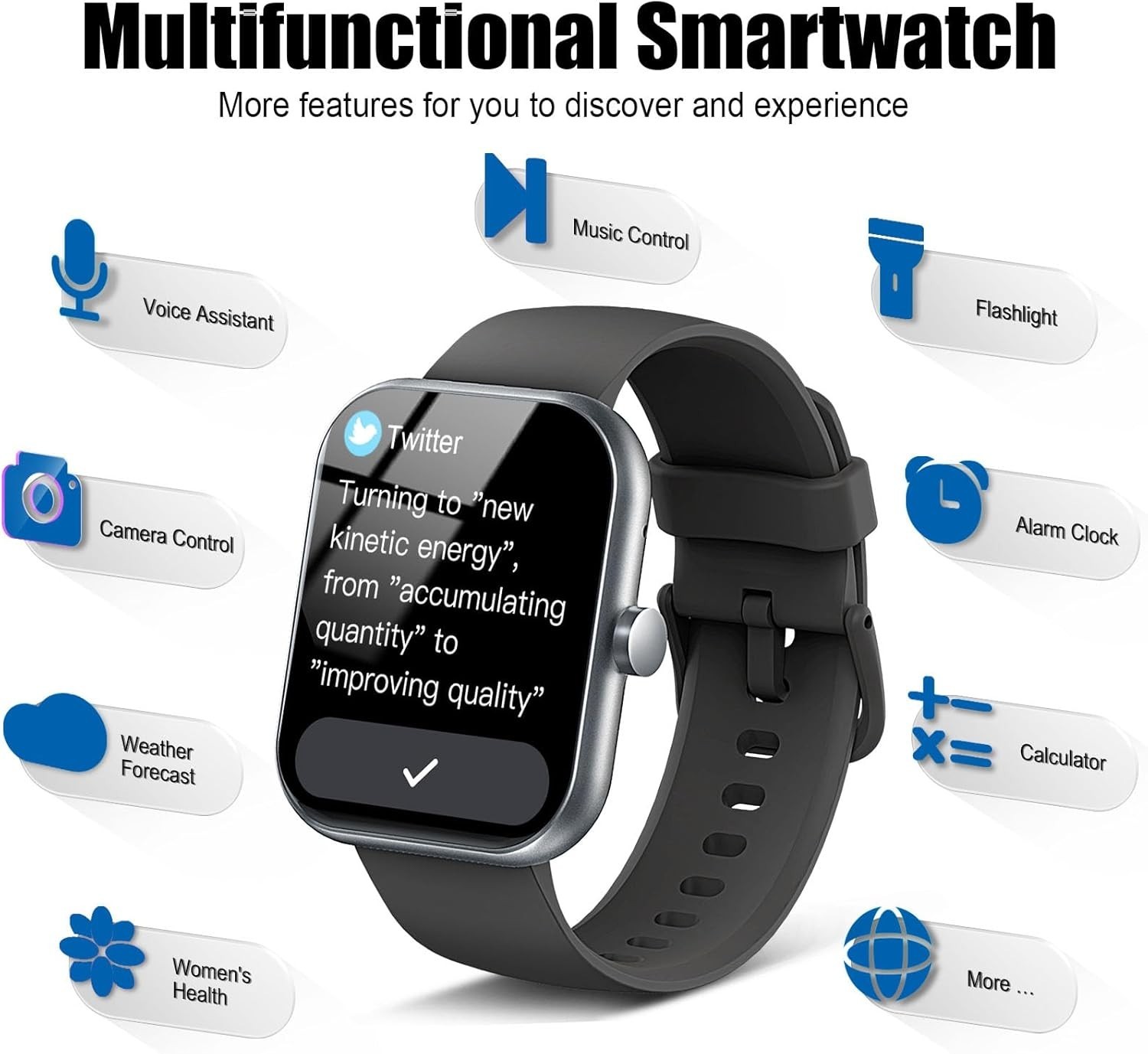2026 Smart Watch For Men/Women, Waterproof Smartwatch Bluetooth iPhone Samsung