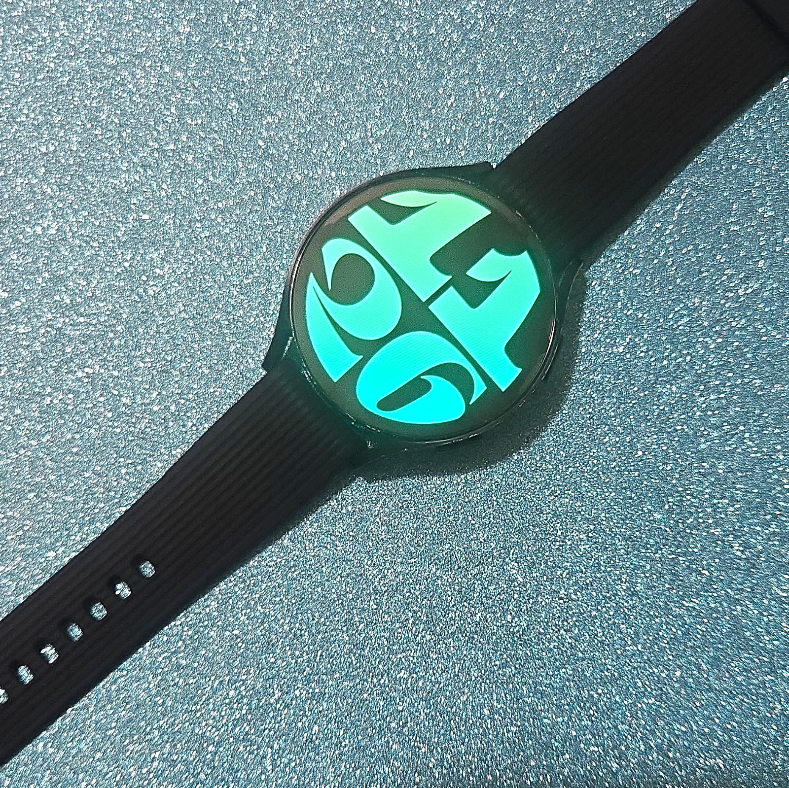 Round Smart Watch 44mm Black Metal Case, Silicone Band, Touchscreen Bluetooth