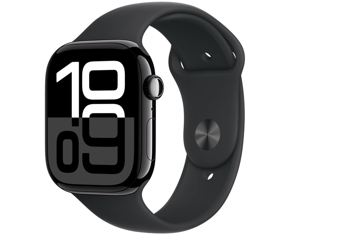 NEW Apple Watch Series 10 GPS 46mm Aluminum Case w Black Sport Band M/L