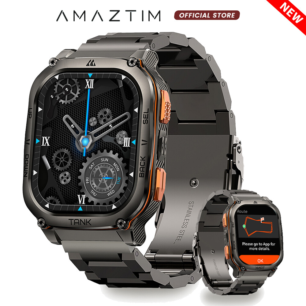 2024 AMAZTIM TANK M3 ULTRA GPS Smart Watch 480mAh Big Battery for IOS Android