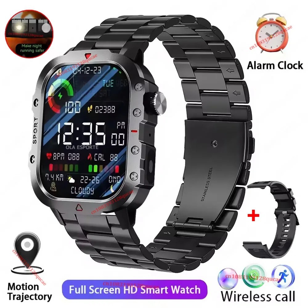 2025 New Men 2.01″ Military Smartwatch Outdoor AI Voice Call Bluetooth GPS Gift