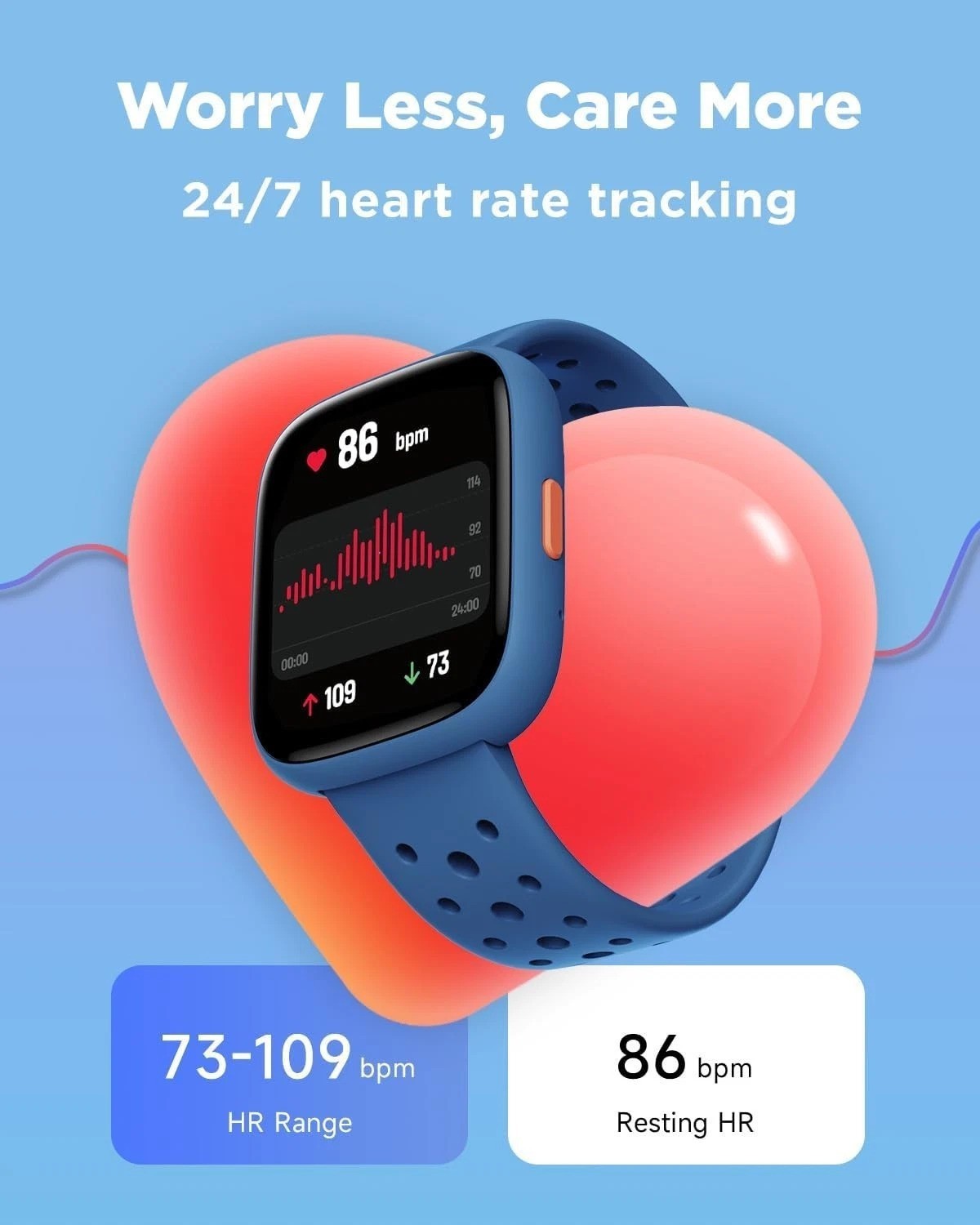 Kids Smart Watch – 1.8″ Waterproof Fitness Tracker with Heart Rate Monitor