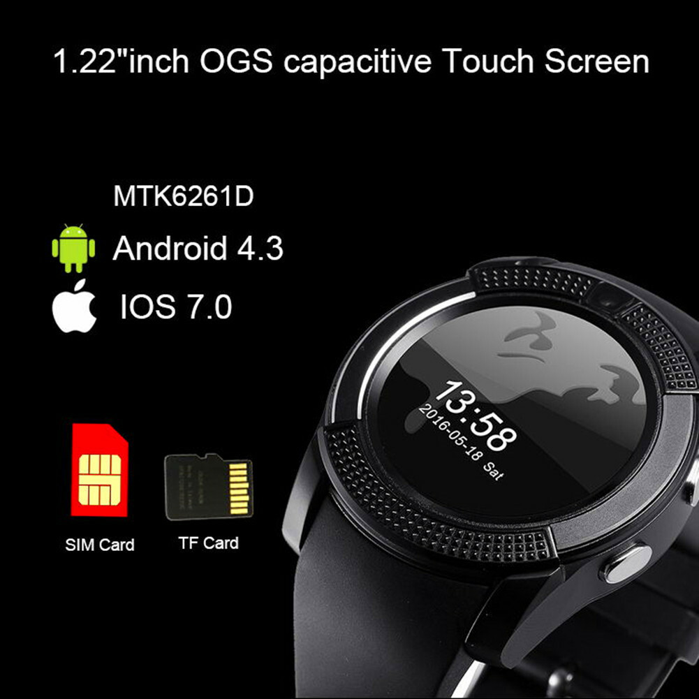 Smart Watch Camera SIM Card Slot Hands-free Call Reminder for Android Phones