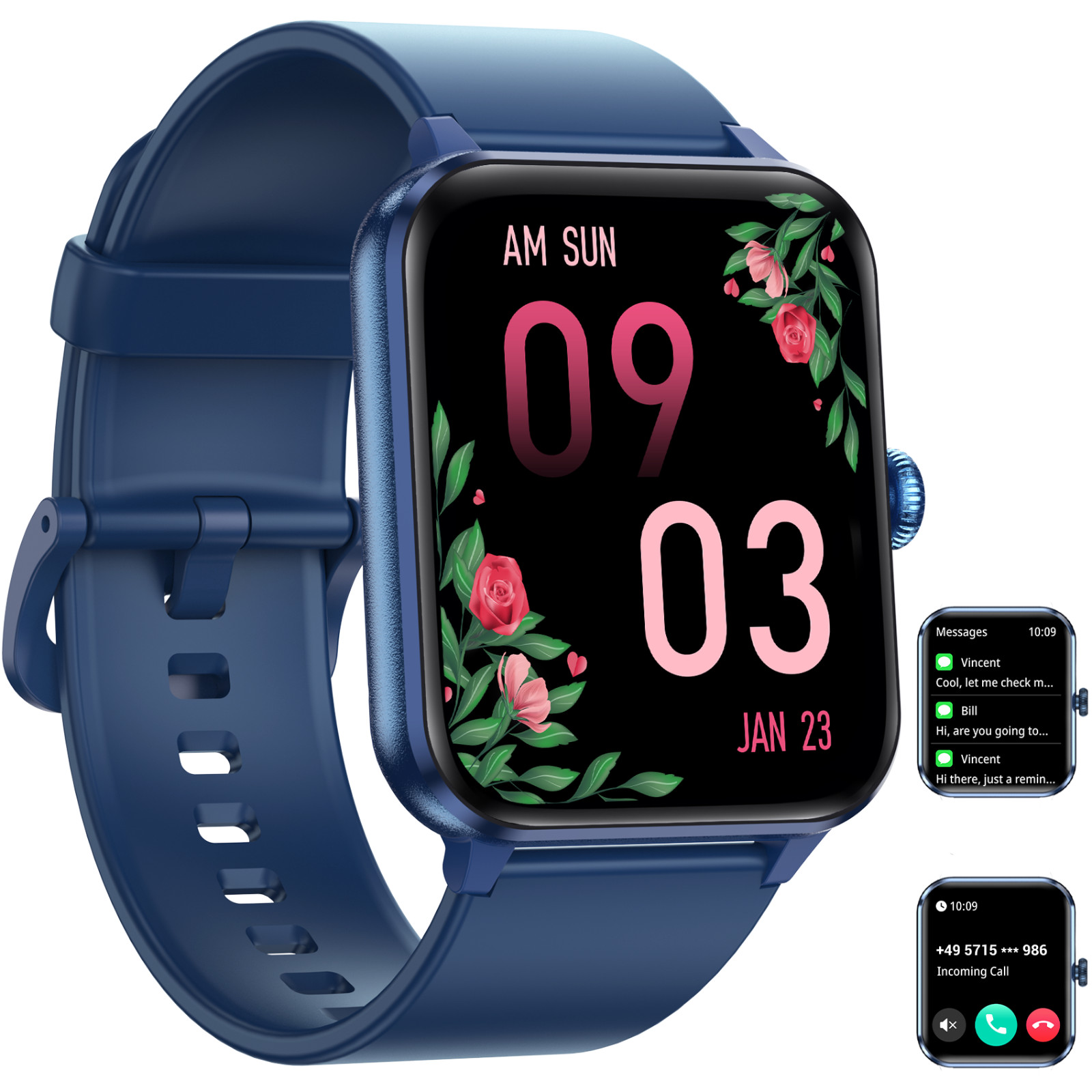 Smart Watch Women Men with Blood Pressure, Blood Oxygen Monitor Fitness Tracker