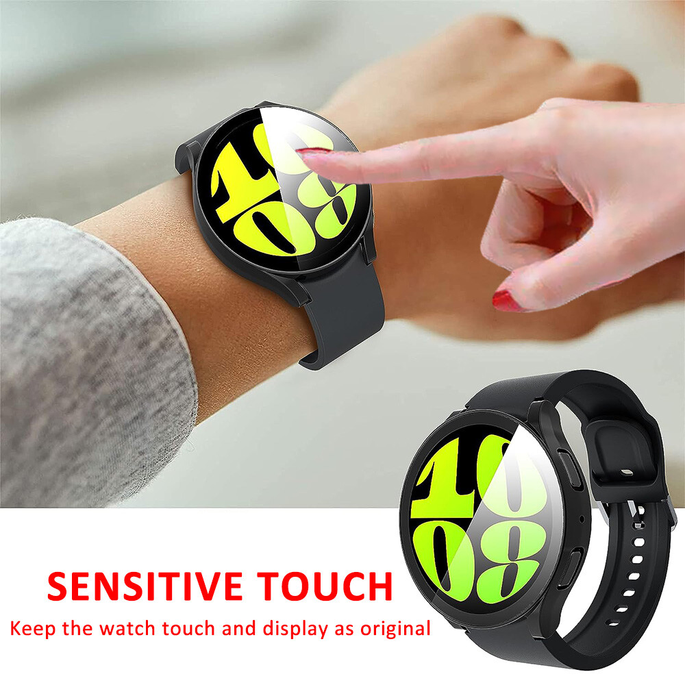 F Samsung Galaxy Watch 6 40/44MM Hard Case Tempered Glass Screen Protector Cover