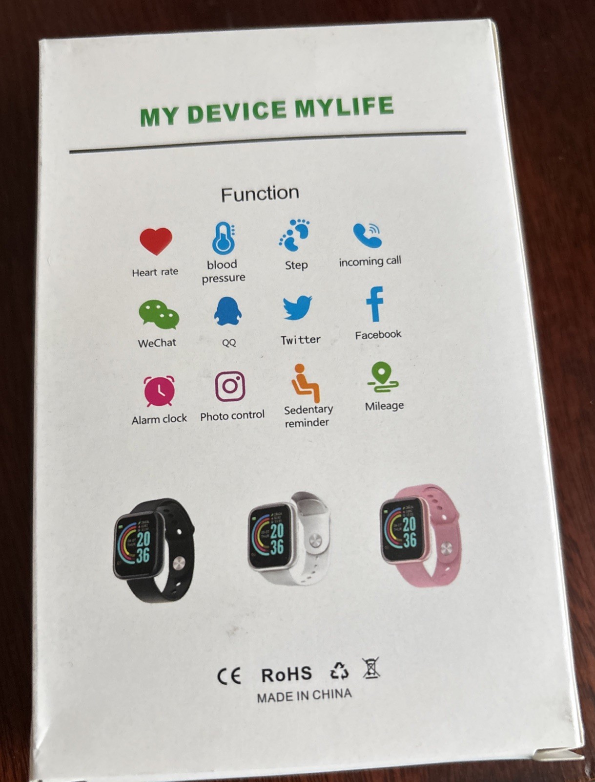 Smart Bracelet Black Digital Heart Rate Blood Pressure Monitor Fitness Tracker