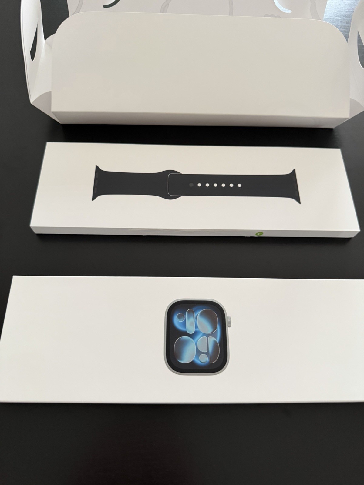 Apple Watch Series 11 46mm GPS Space Gray Case M/L Black Sport Band