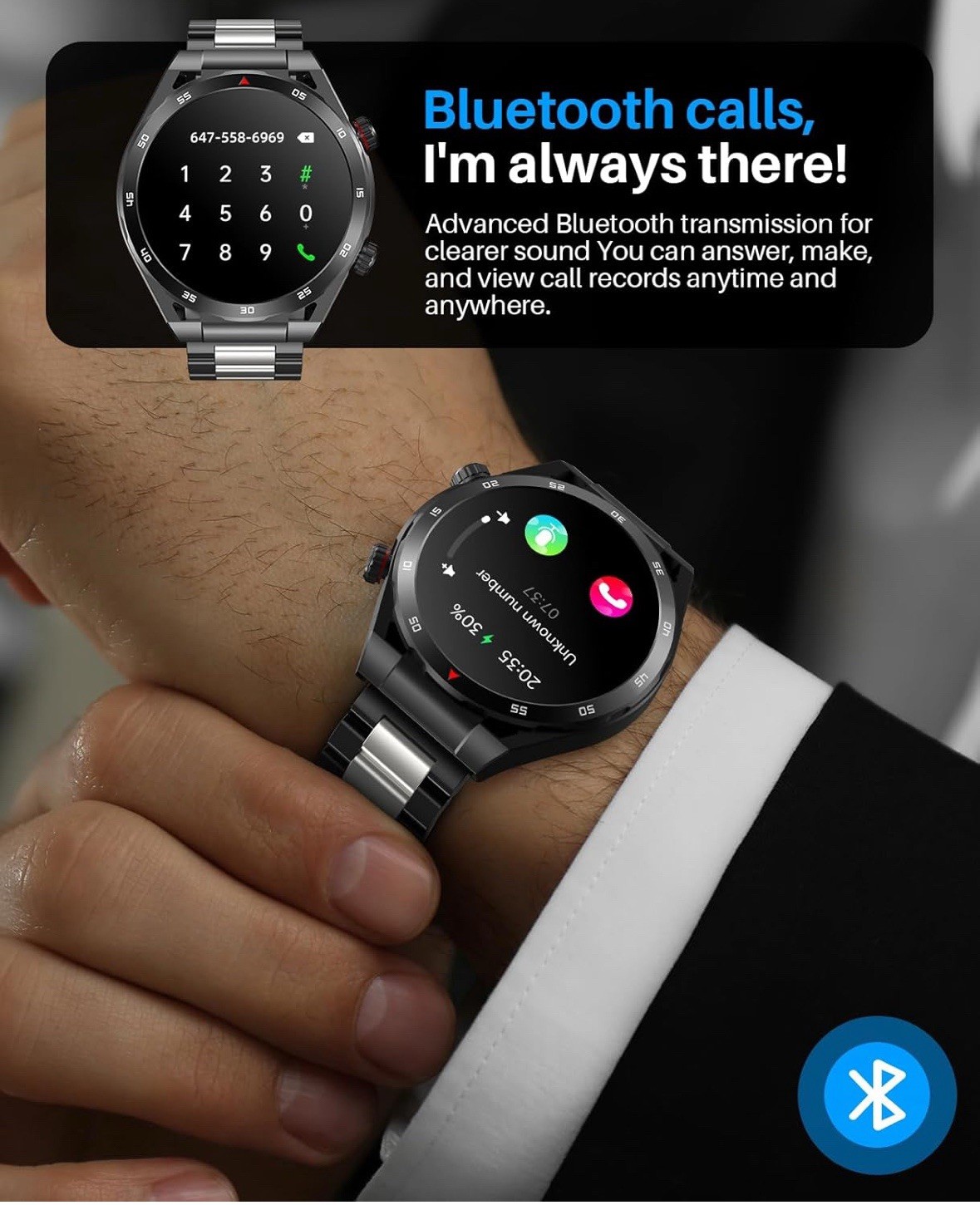1.39” Smart Watch, Blood Pressure Monitor, IP67 Waterproof, Heart Rate/Sleep