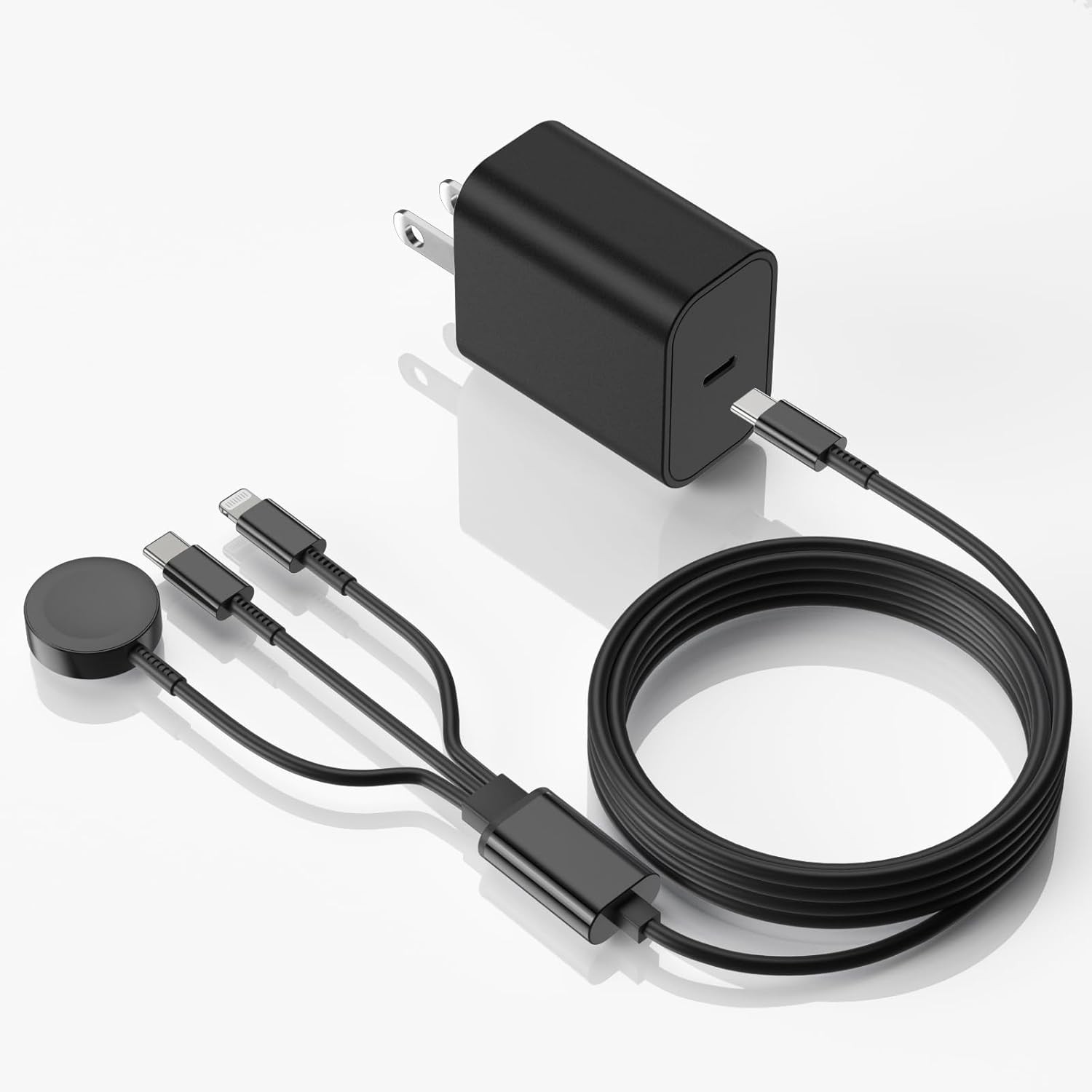 Upgraded Apple Watch Charger 3 in 1 Multi Charging Cable 6FT Magnetic Fast Charg
