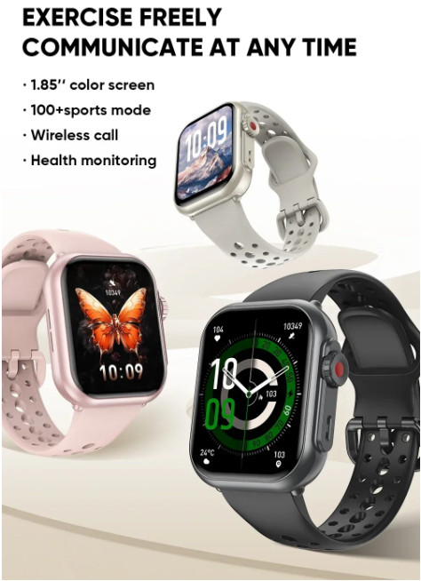 1.85″ Smart Watch Men BT Call IP68 Fitness Tracker Heart Rate 1000mAh