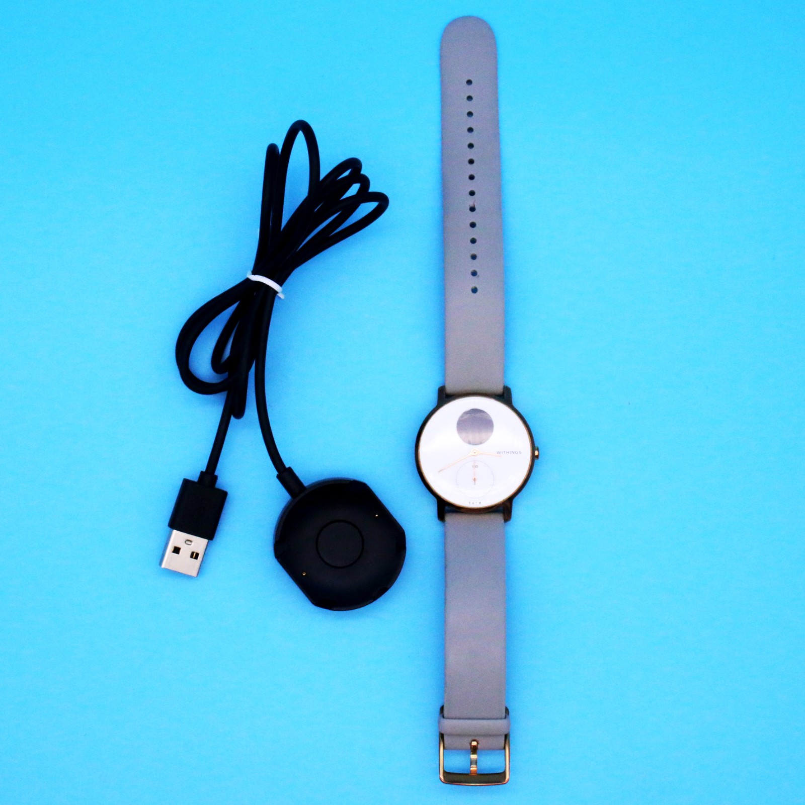 Withings Steel HR Hybrid Smartwatch White Gold Gray Fitness Heart Rate Tracker