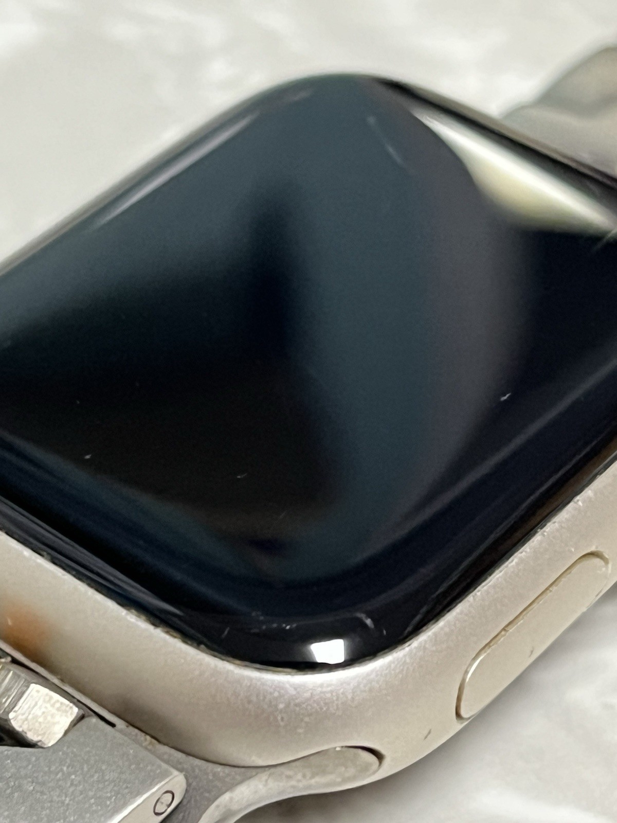 Apple Watch Series 7 41mm Aluminum rose gold Case w/ Silver Metal Watch Band