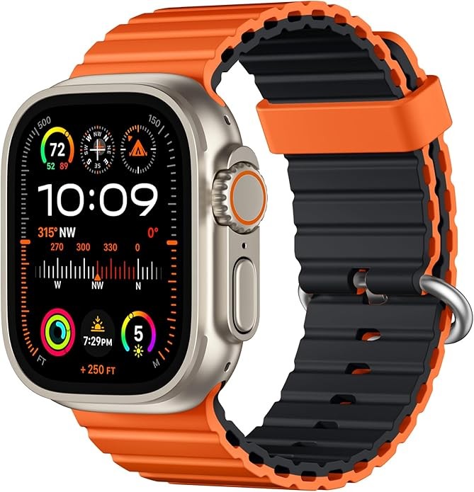 Sport Silicone Breathable Waterproof Strap Compatible with Apple Watch Ultra 49m