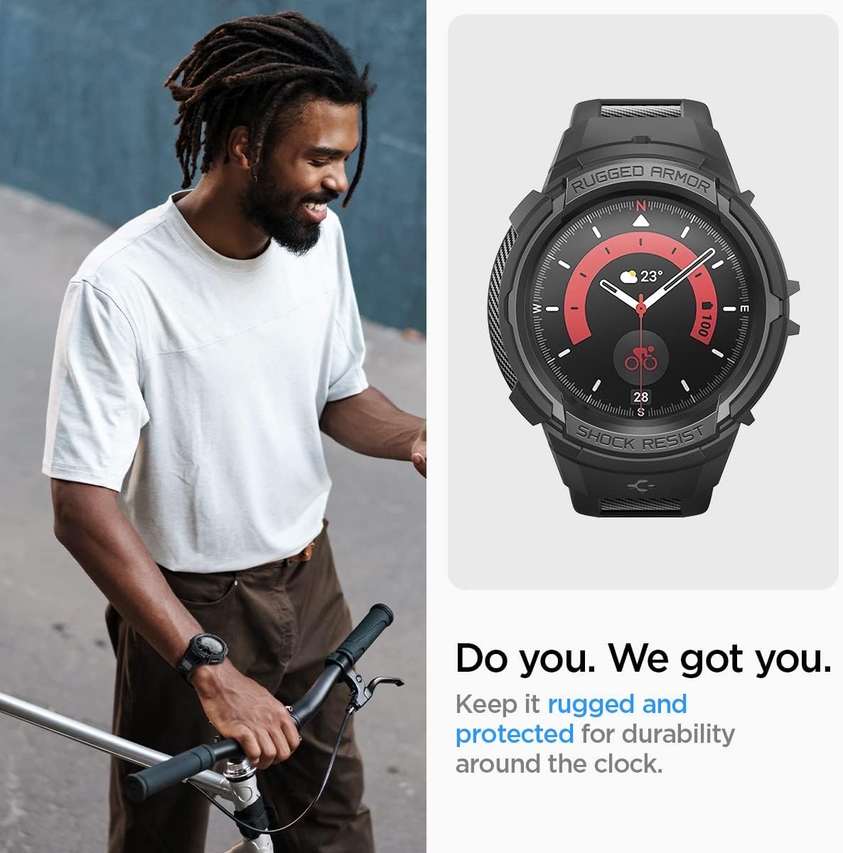 Case & Band for Samsung Galaxy Watch 5 Pro 45mm Rugged Armor Protector
