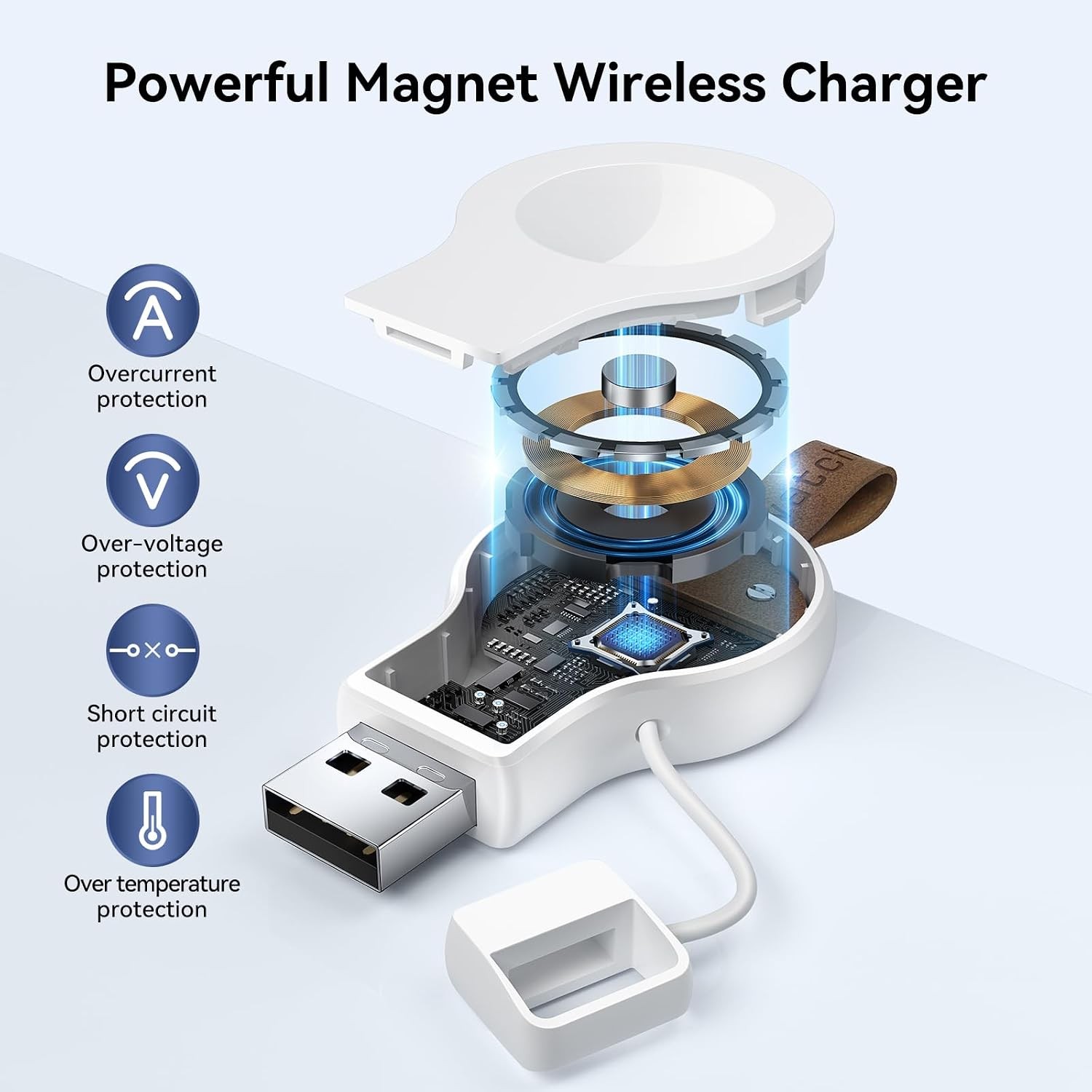 Charger for Apple Watch Travel iWatch USB Wireless Quick Charge | Portable, Whit