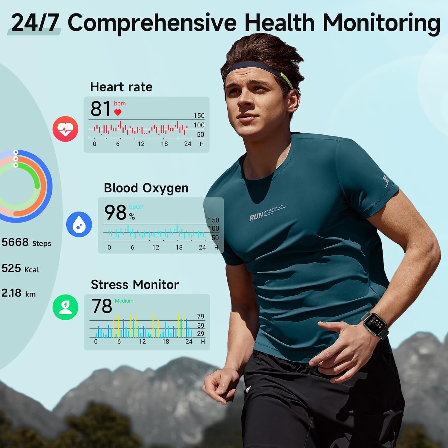 Smart Watch for Men Women, 1.8″ Fitness Tracker for Android & iPhone, Answer/Mak