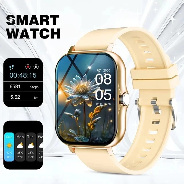 2026 Smart Watch Women Bluetooth Fitness Tracker Touchscreen Pink